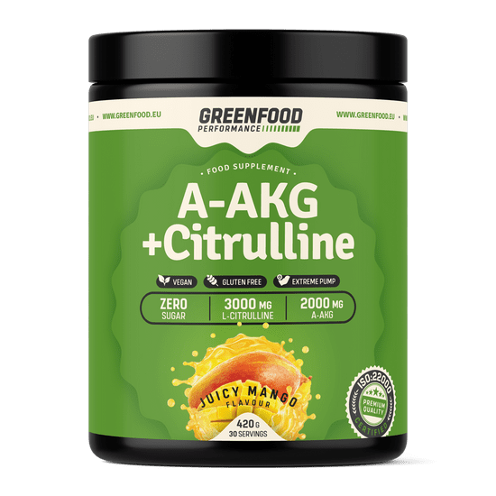 GreenFood Nutrition Performance A-AKG + Citrulline Malate 420g - Mango
