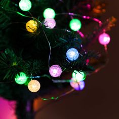 ACA Lightning LED vianočné/dekoračné girlanda - RGB guličky, RGB farba, 200 cm, IP20, 2xAA