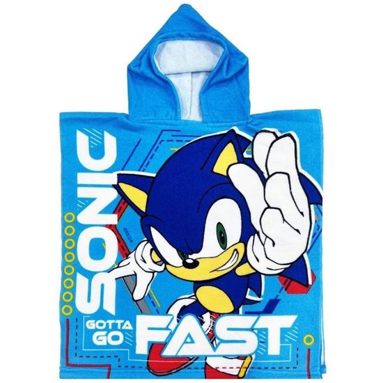 Arditex Rýchloschnúce detské pončo - osuška s kapucňou Ježko Sonic