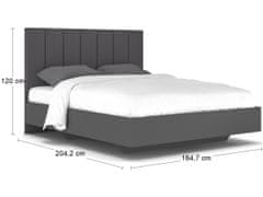 nabbi Manželská posteľ s roštom Lupe LB-160 160x200 cm - sivá