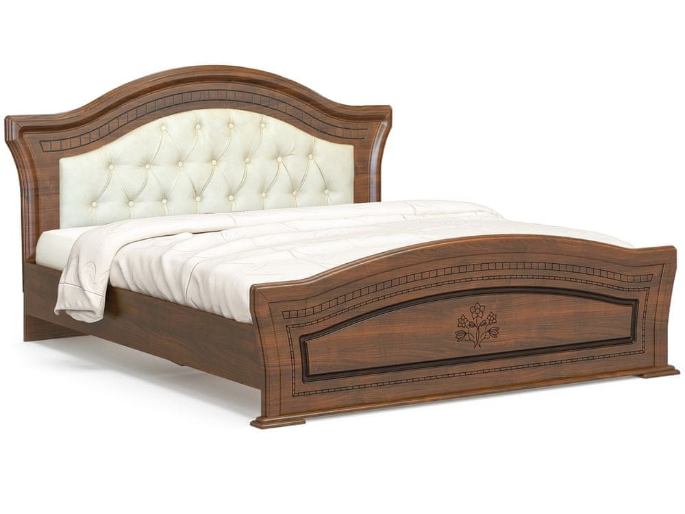 nabbi Rustikálna manželská posteľ s roštom Molis BC-160 160x200 cm - čerešňa portofino