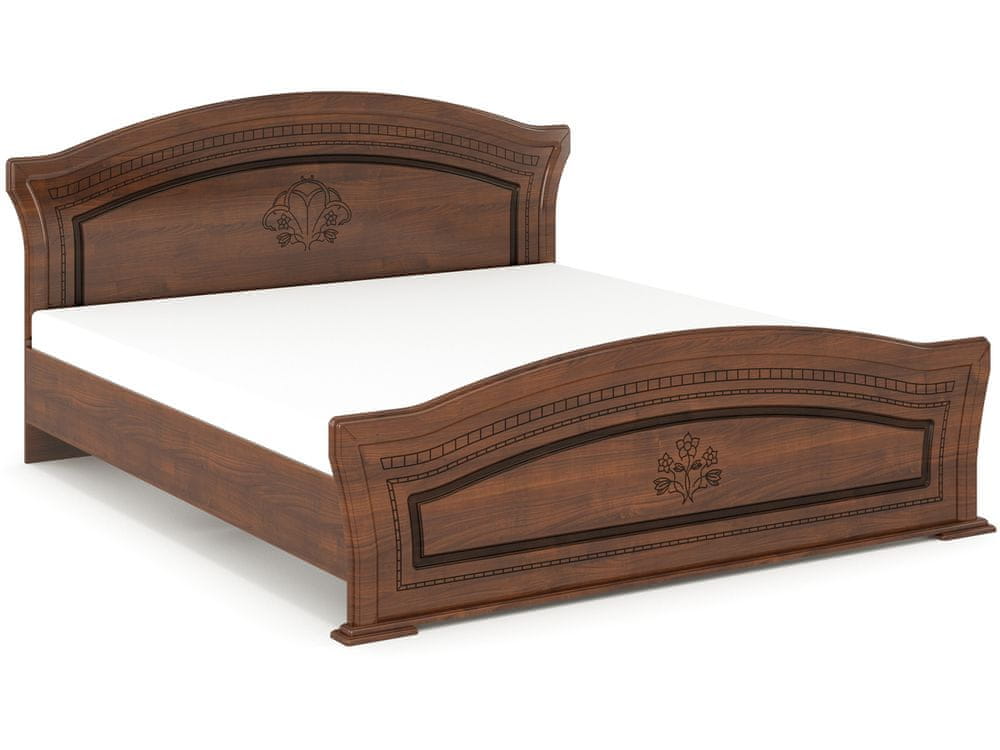 nabbi Rustikálna manželská posteľ s roštom Molis BD-160 160x200 cm - čerešňa portofino