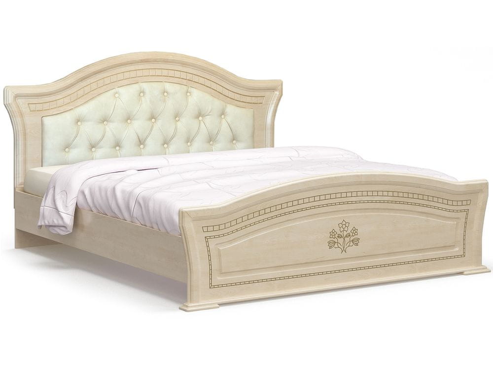 nabbi Rustikálna manželská posteľ s roštom Molis BC-160 160x200 cm - breza polárna