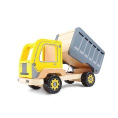 Iso Trade Drevené nákladné auto s vyklápacou vlečkou | žlté