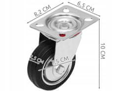 Iso Trade Priemyselné otočné koleso pre vozíky | 75mm 3"