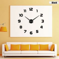 ISOTRA 3D Nalepovacie hodiny DIY Clock 1-12, Black 80-130cm