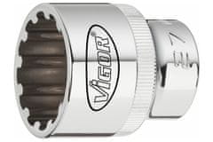 Vigor Hlavice multiprofilové 1/2" 10-32 mm (17ks) Vigor V1898