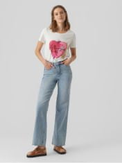 Vero Moda Dámske tričko VMAMALA Regular Fit 10291798 Snow White Heart (Veľkosť M)