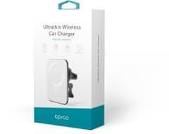 EPICO ultratenká bezdrátová autonabíječka, MagSafe kompatibilní, strieborná / biela