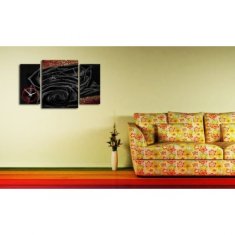 Falc 3-dielný obraz s hodnami, Black rose, 95x60cm