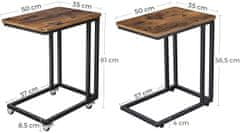 VASAGLE Servírovací stolík na kolieskach 50x60 cm
