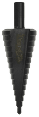 Tvardy Vrták stupňovitý 4-32 mm do plechu, HSS M2 TiAIN krok 2mm, rovná drážka, TVARDY