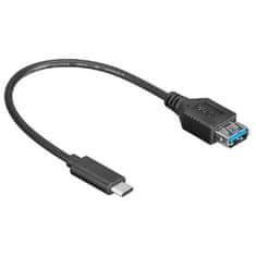 AQ USB kábel USB 3.1 USB-C samec - USB 3.0 A samice , 0.2 m - černá (CC68002)