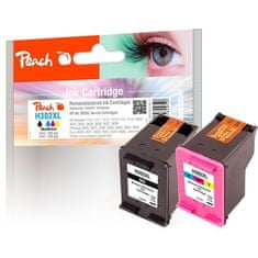 Peach Atramentová náplň HP No. 302XL, MultiPack, 1x15, 1x14 ml kompatibilní černá/ CMY