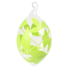 Decor By Glassor Vajíčko s dekorom zelených listov 