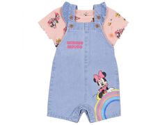 Disney Detské džínsové montérky + tričko DISNEY Minnie Mouse 9-12 m 80 cm