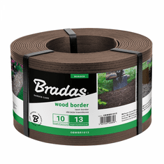 Bradas Obruba záhonov WOOD BORDER, hnedá 130mm x 2.8mm x 10m BR-OBWBR1013