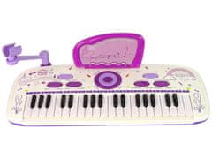 Lean-toys Elektrická klavírna klávesnica pre deti ružová USB MP3 poznámky