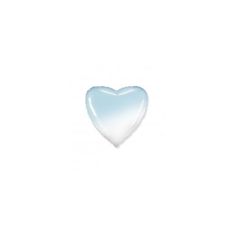 Balón fóliový srdce ombré - modrobiele - 48 cm