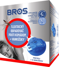 BROS 06940 Elektrický odparovač proti komarom + vankúšiky – 10 kusov