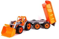 Lean-toys Traktorový buldozér s lyžicovým prívesom Orange 3688