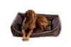 Argi Pelech pre psa obdĺžnikový - snímateľný poťah z polyesteru - tmavo hnedý - 120 x 90 cm