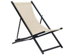 Beliani Skladacia plážová stolička béžová/čierna LOCRI II