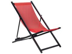 Beliani Skladacia plážová stolička červená/čierna LOCRI II