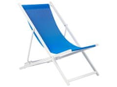 Beliani Skladacia plážová stolička modrá/biela LOCRI II