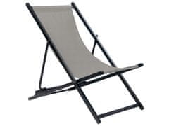 Beliani Skladacia plážová stolička sivá/čierna LOCRI II