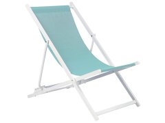 Beliani Skladacia plážová stolička tyrkysová/biela LOCRI II