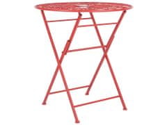 Beliani Záhradný kovový stôl ø 70 cm červený SCARIO