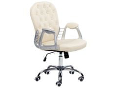 Beliani Otočná kancelárska stolička z umelej kože béžová PRINCESS
