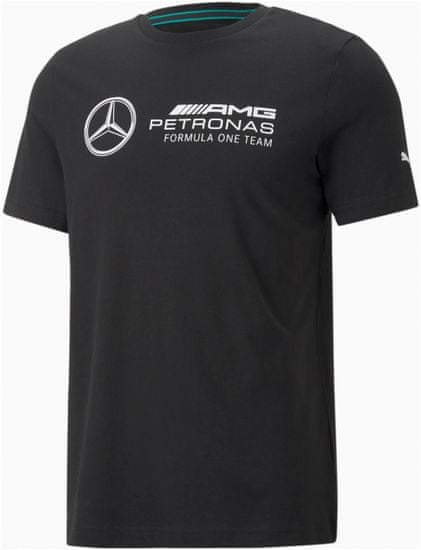 Mercedes-Benz tričko PUMA Essentials Logo černo-biele