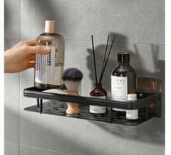 KOBEMO Kúpeľňový závesný panel do sprchy čierny | SHOWERSHELF