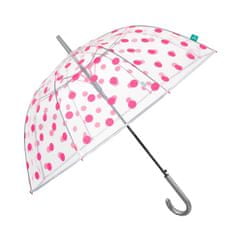 Perletti Dámsky automatický dáždnik Stampa Transparent / ružová, 26334