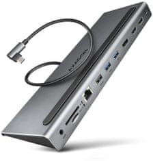 AXAGON dokovací stanice HMC-4KX3 USB-C 5GBPS TRIPLE 4K DISPLAY 11IN1, kábel 40cm