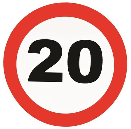 Párty dekorácia dopravná značka - narodeniny 20 rokov - 50 cm