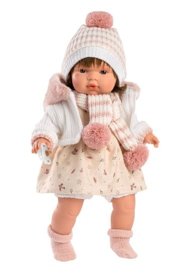 Llorens 38568 LOLA - realistická bábika so zvukmi a mäkkým látkovým telom - 38 cm