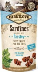 Carnilove Cat pamlsek 50g sardinky s petrželí pro zdravé trávení