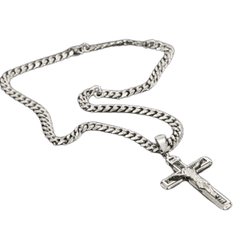 VIVVA® Pánsky náhrdelník z nehrdzavejúcej ocele s príveskom v tvare kríža | CRUCIFIXCHAIN