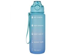 STARPAK Modrá, plastová ombre fľaša / fľaša na vodu s dielikmi 750 ml 