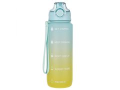 STARPAK Modrá a žltá ombre plastová fľaša/fľaša na vodu s dielikmi 750 ml 