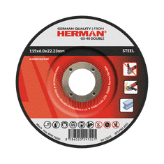 HERMAN Brúsny kot. GS-40 Double | Na oceľ 115x6,0x22,23mm