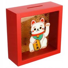 Verkgroup Pokladnička mačka pre šťastie Maneki Neko MB258, červená