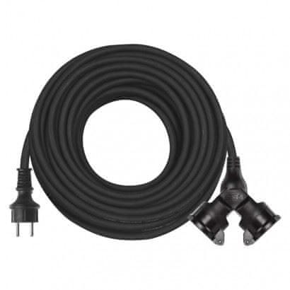 EMOS Vonkajší predlžovací kábel 25 m P0604, 2 zásuvky, 230 V, čierny 1901022500
