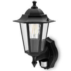 LUMILED Záhradná lampa E27 fasádne nástenné svietidlo BELLIS s pohybovým senzorom