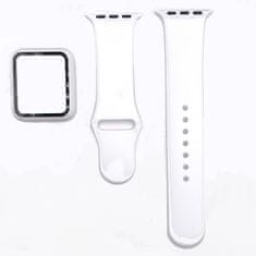 BStrap Silicone remienok s puzdrom na Apple Watch 38mm, white