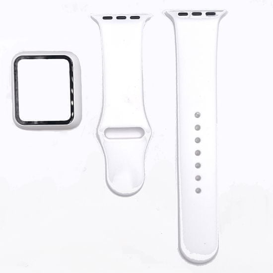 BStrap Silicone remienok s puzdrom na Apple Watch 38mm, white