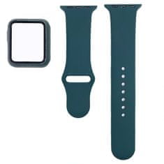 BStrap Silicone remienok s puzdrom na Apple Watch 42mm, dark green